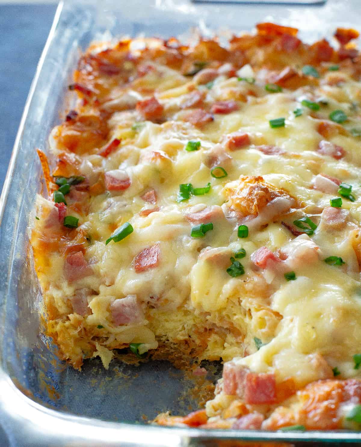 Ham and Swiss Croissant Casserole