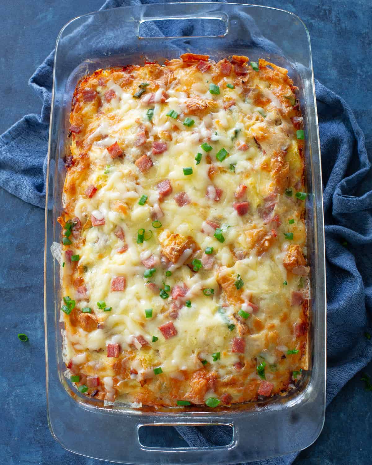 Ham and Swiss Croissant Casserole