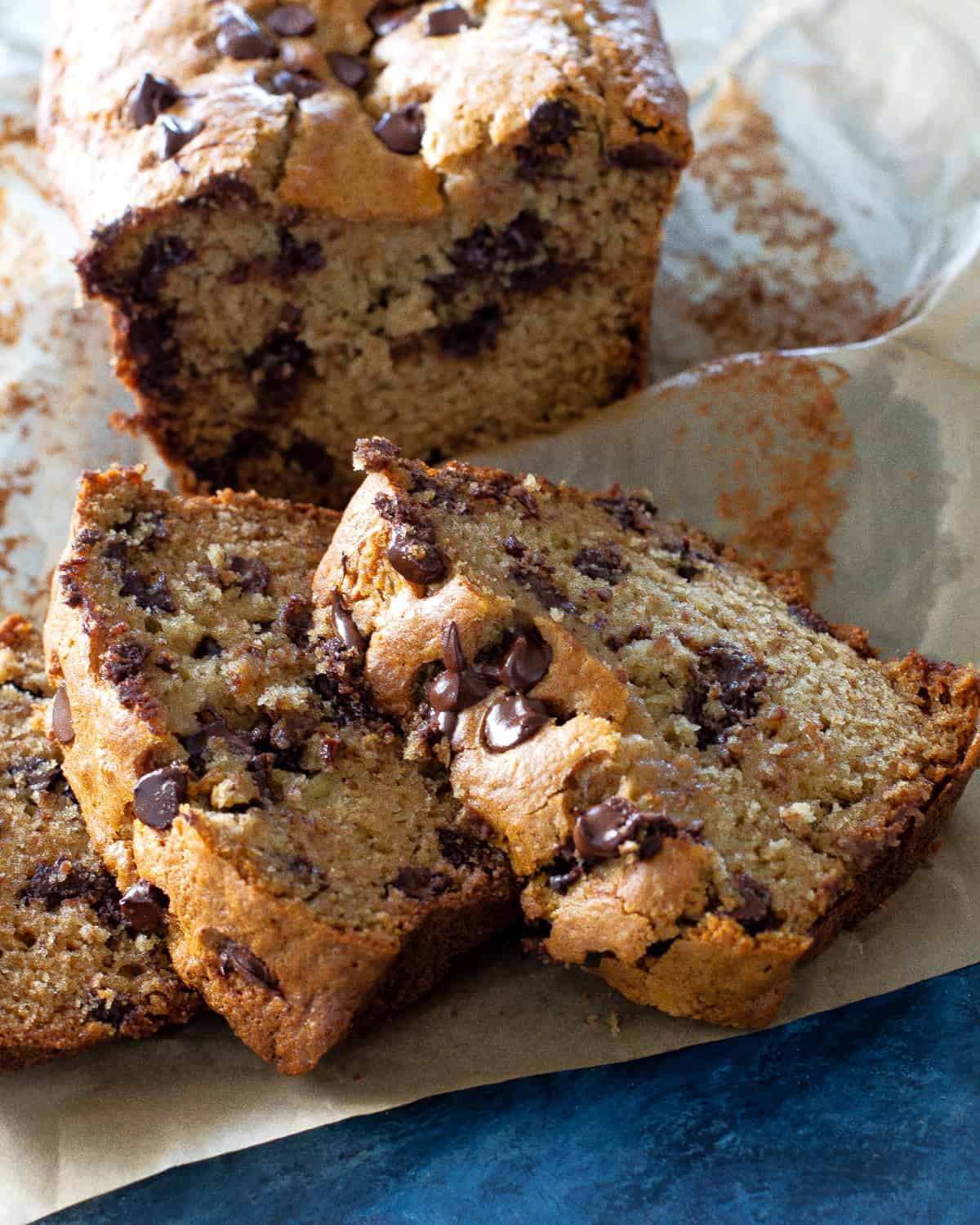 Chocolate Chip Banana Bread slices