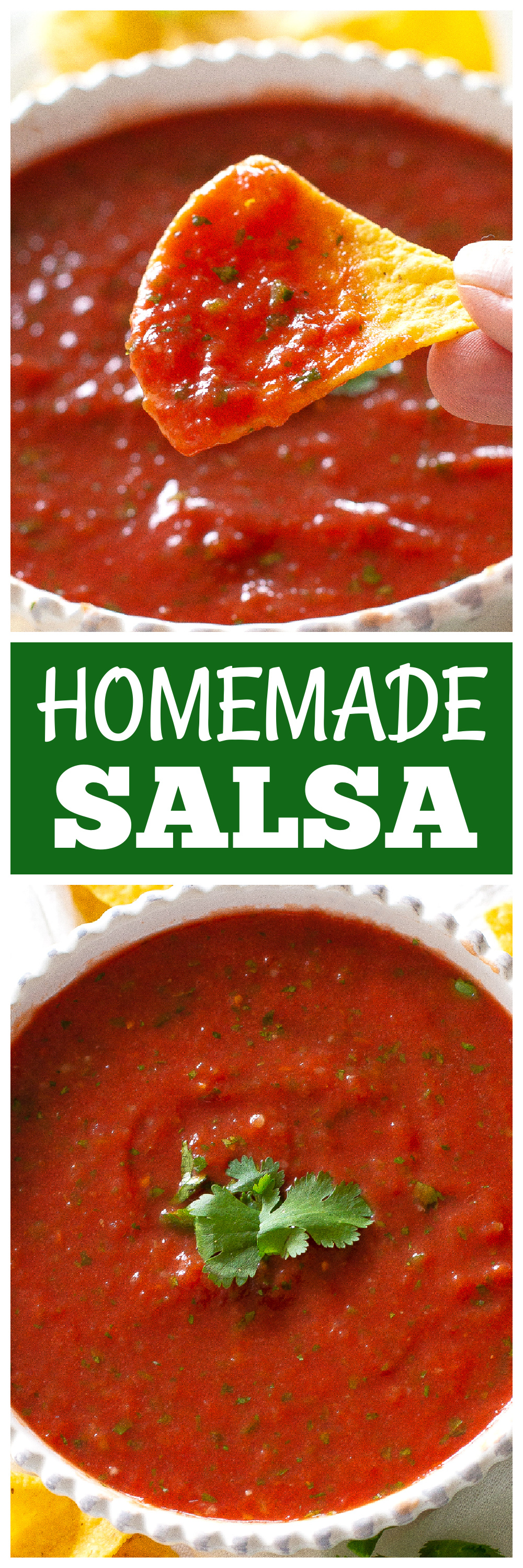 Homemade Salsa in a white bowl