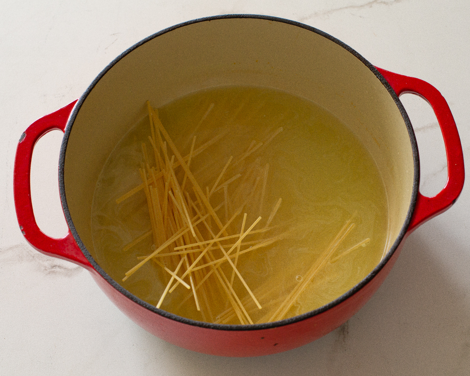 pasta in water