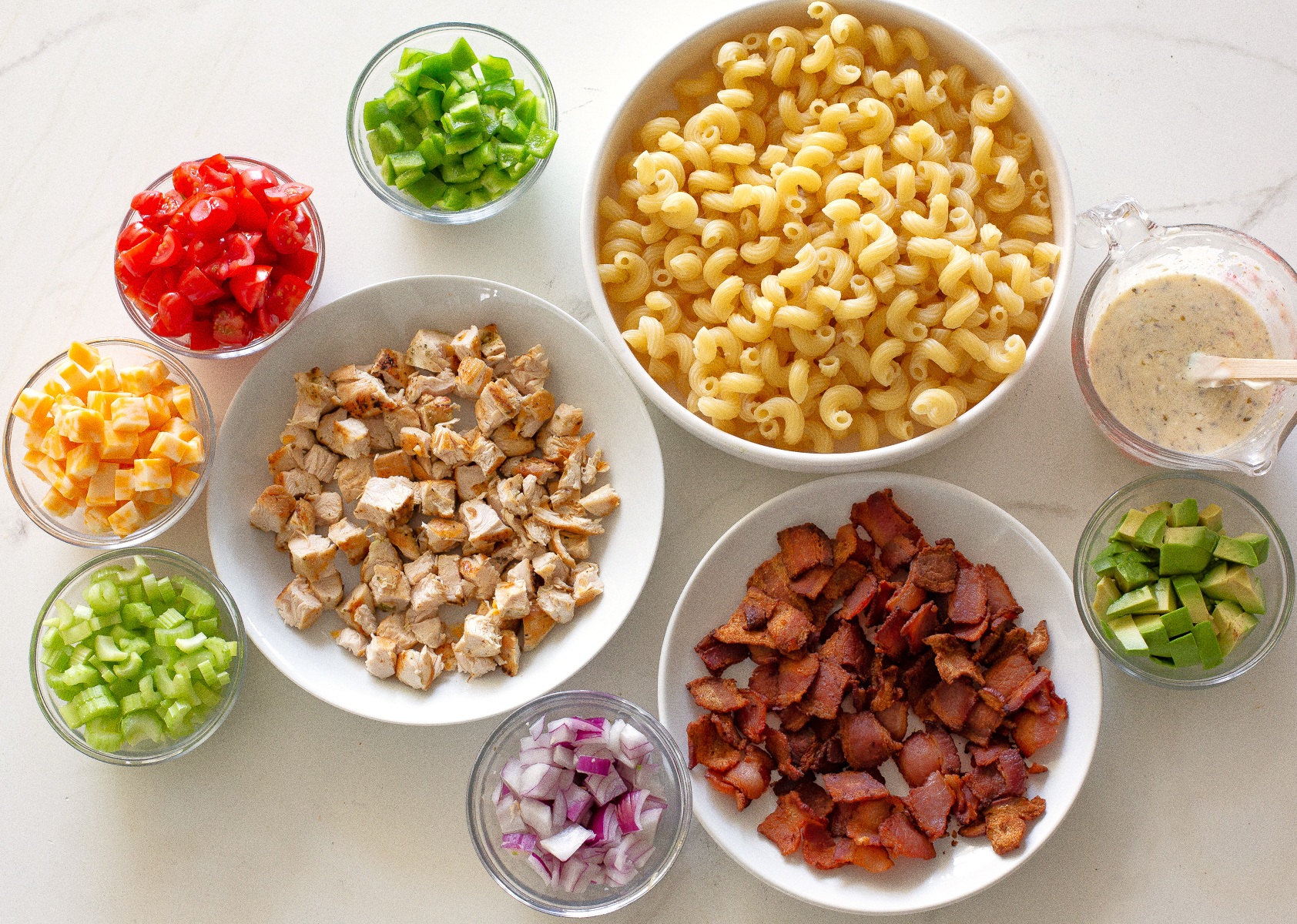 Chicken Pasta Salad ingredients