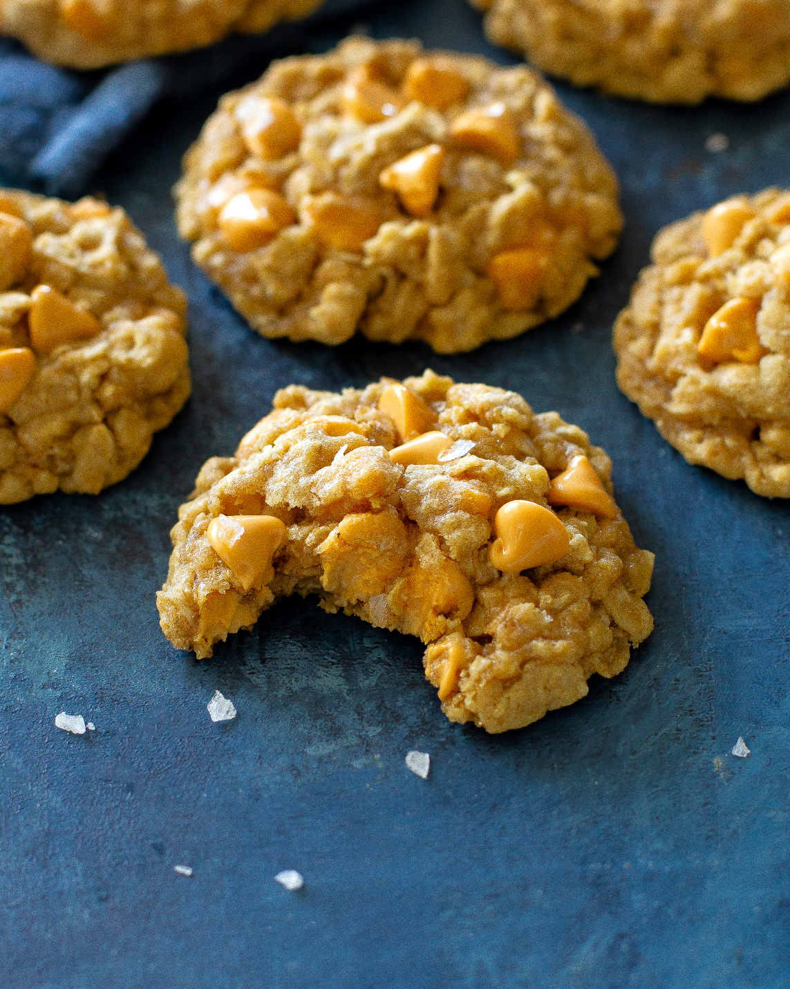 These Oatmeal Scotchies are soft, chewy cookies with oats and butterscotch chips throughout. #oatmeal #scotchies