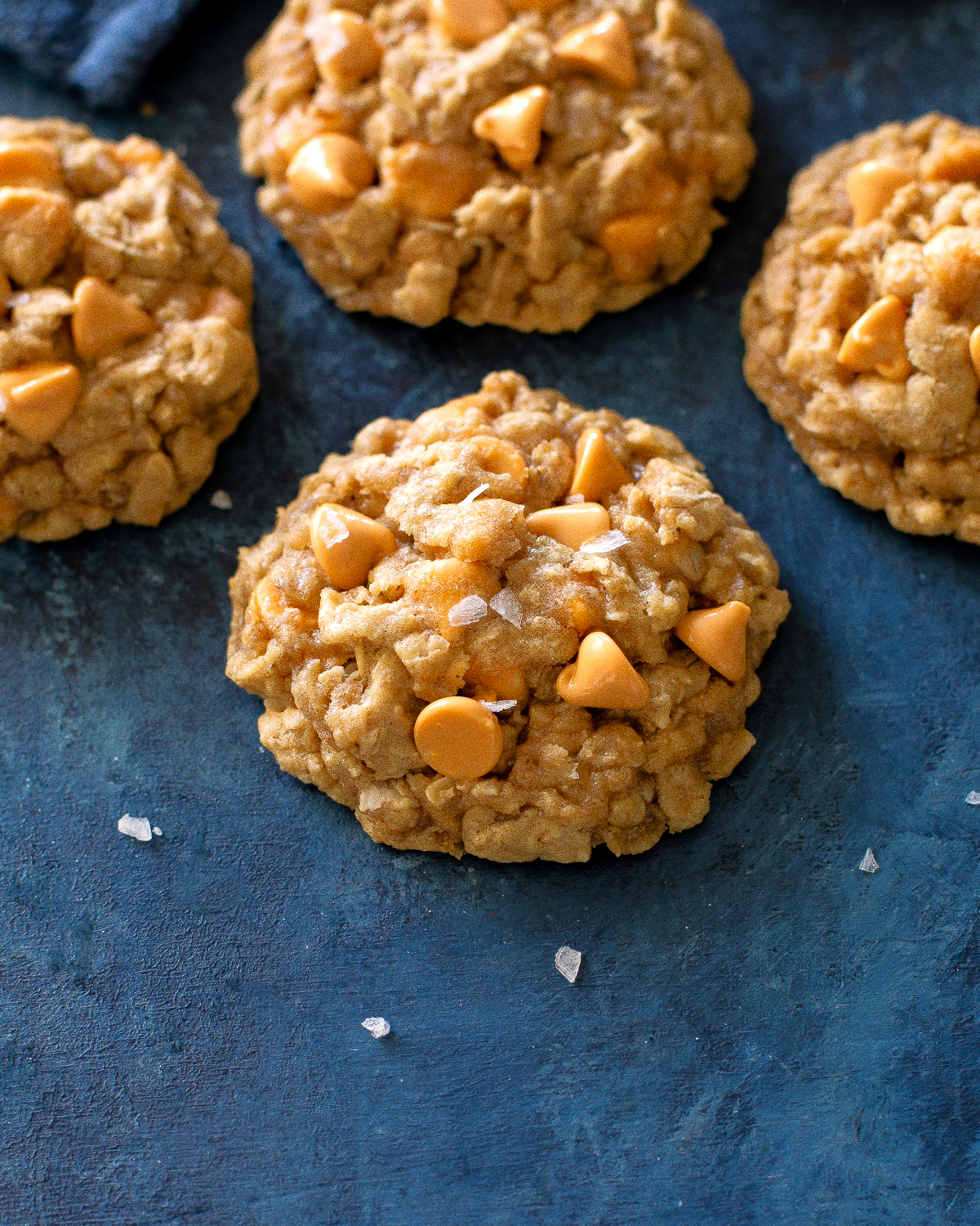 These Oatmeal Scotchies are soft, chewy cookies with oats and butterscotch chips throughout. #oatmeal #scotchies