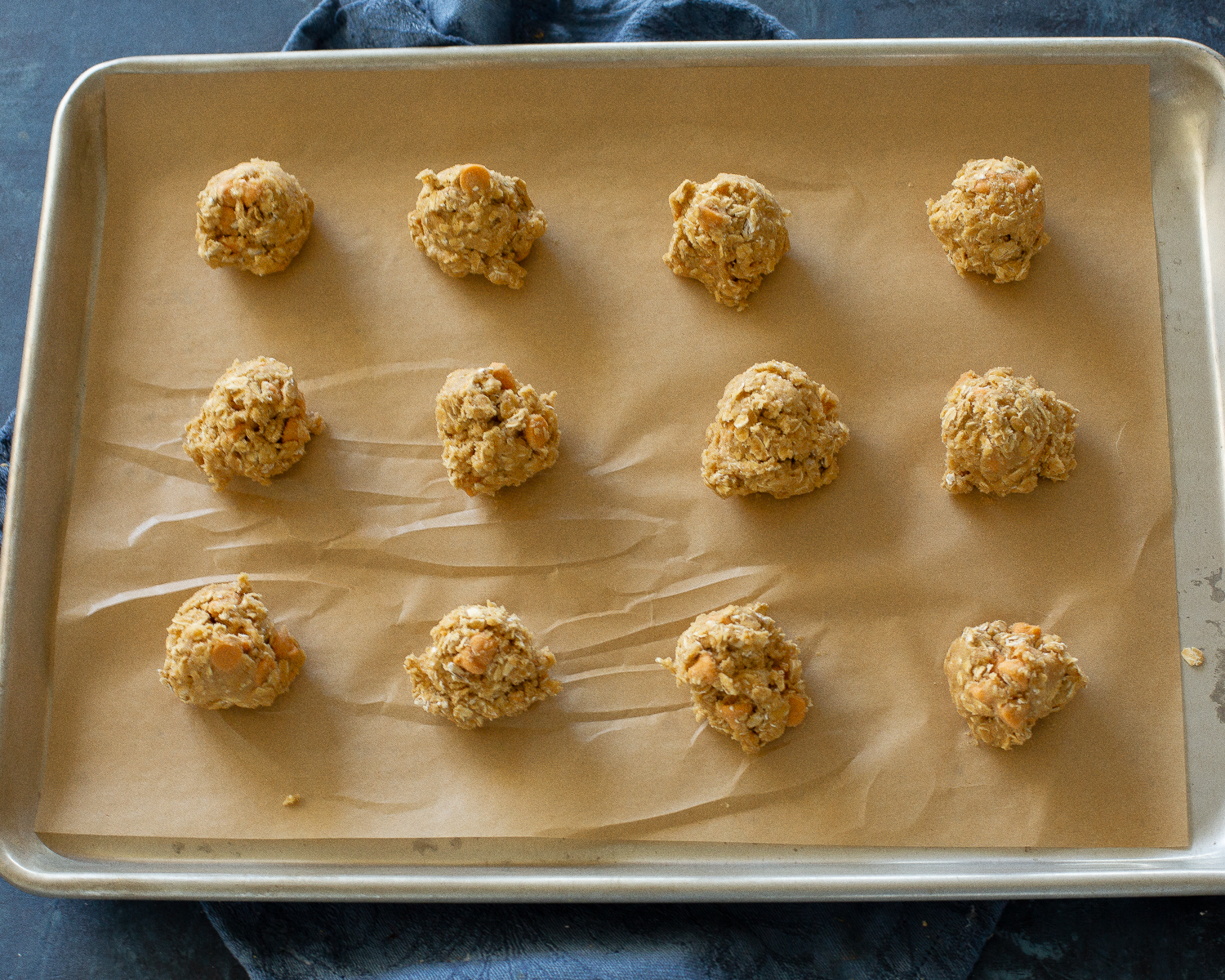 These Oatmeal Scotchies are soft, chewy cookies with oats and butterscotch chips throughout. #oatmeal #scotchies
