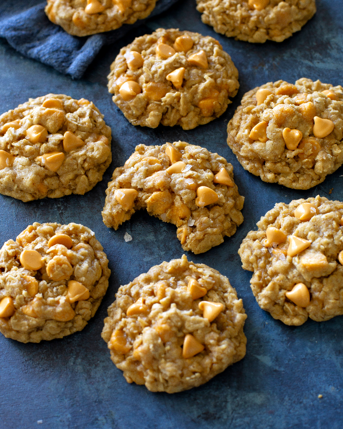 These Oatmeal Scotchies are soft, chewy cookies with oats and butterscotch chips throughout. #oatmeal #scotchies