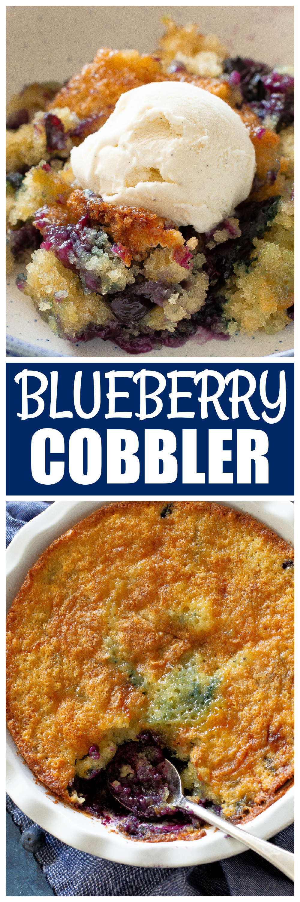Blueberry Cobbler with ice cream