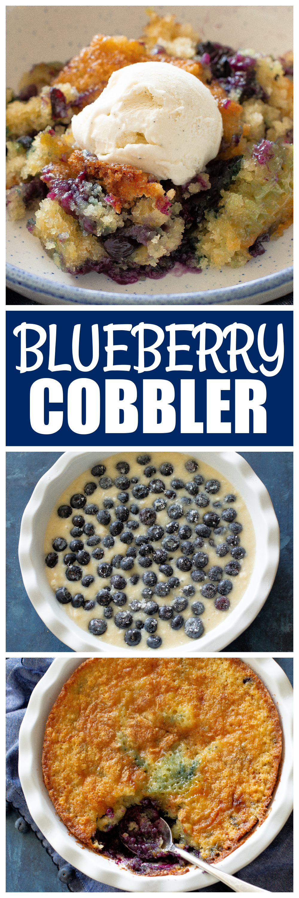 Blueberry Cobbler with ice cream