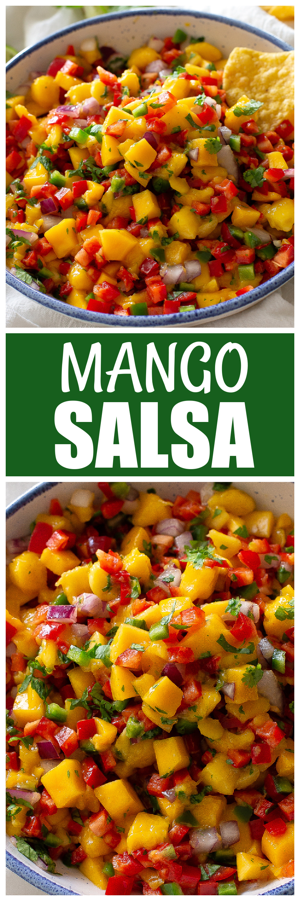 mango salsa with a chip