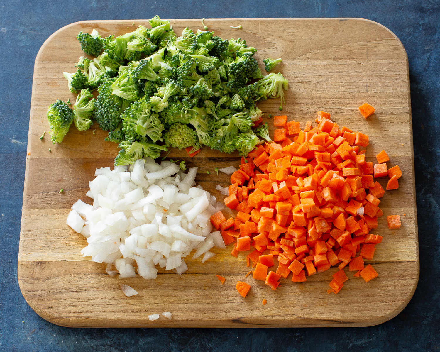 carrots, broccoli, and onion