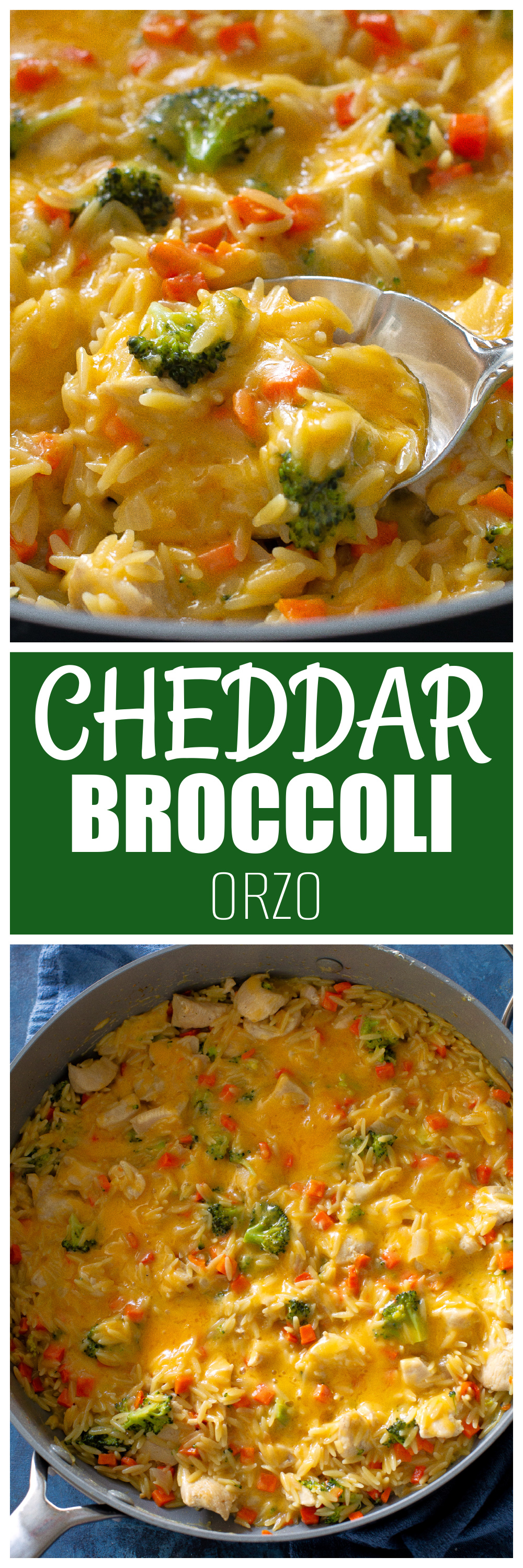One-Pan Chicken Broccoli Cheddar Orzo 