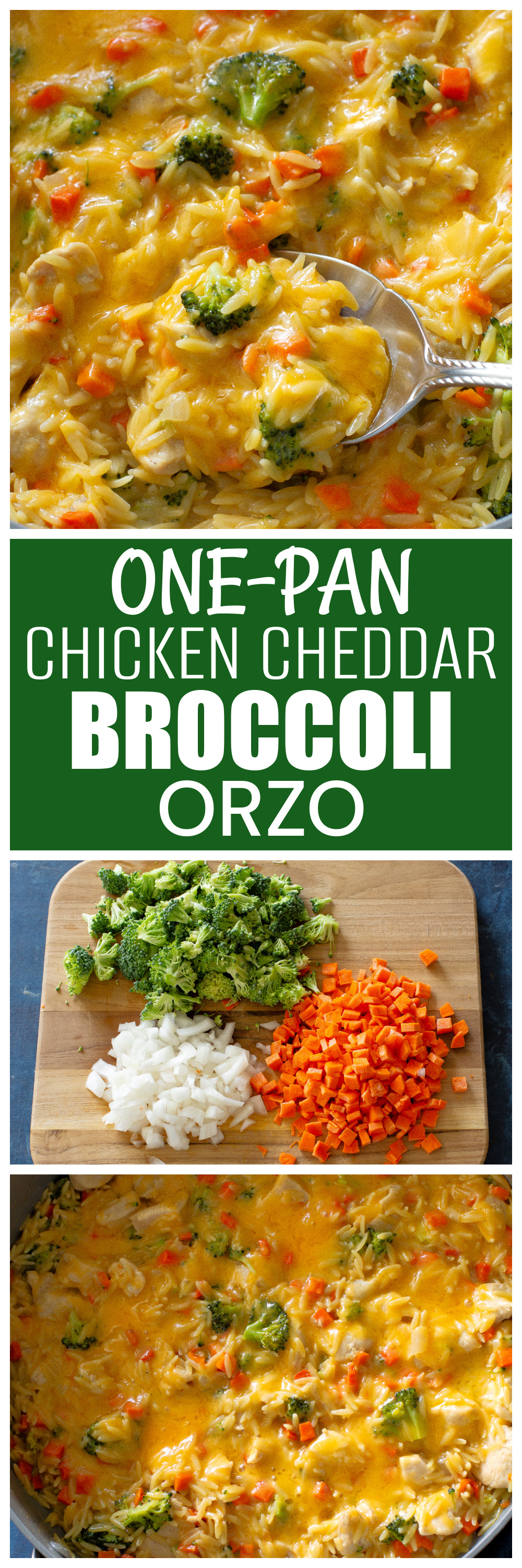 One-Pan Chicken Broccoli Cheddar Orzo 