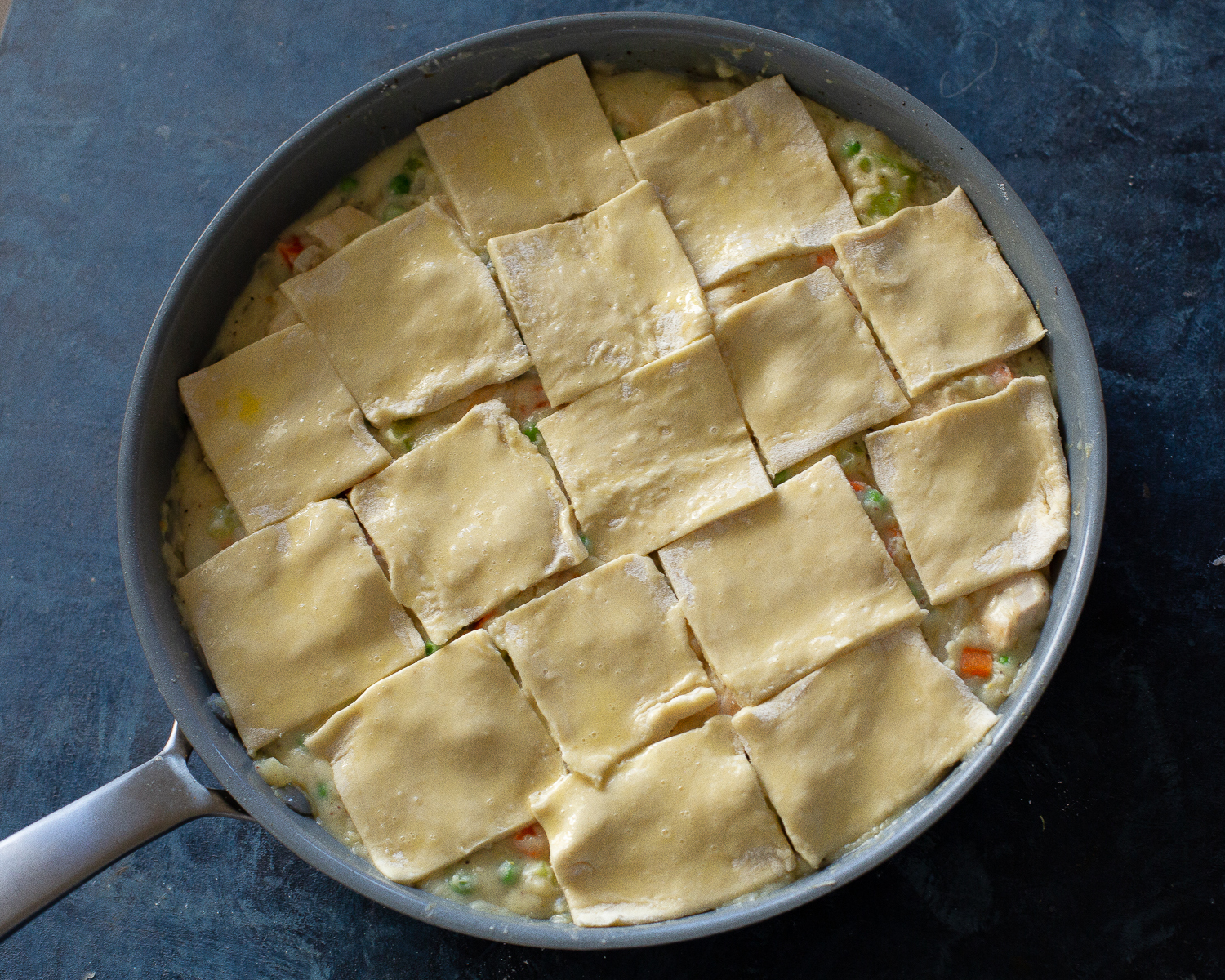 puff pastry in squares