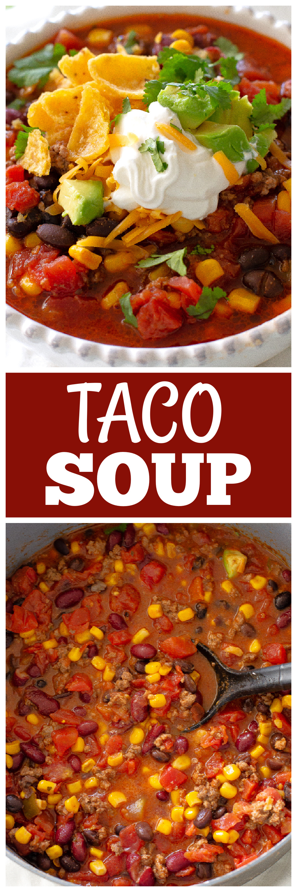 Taco Soup in a bowl.