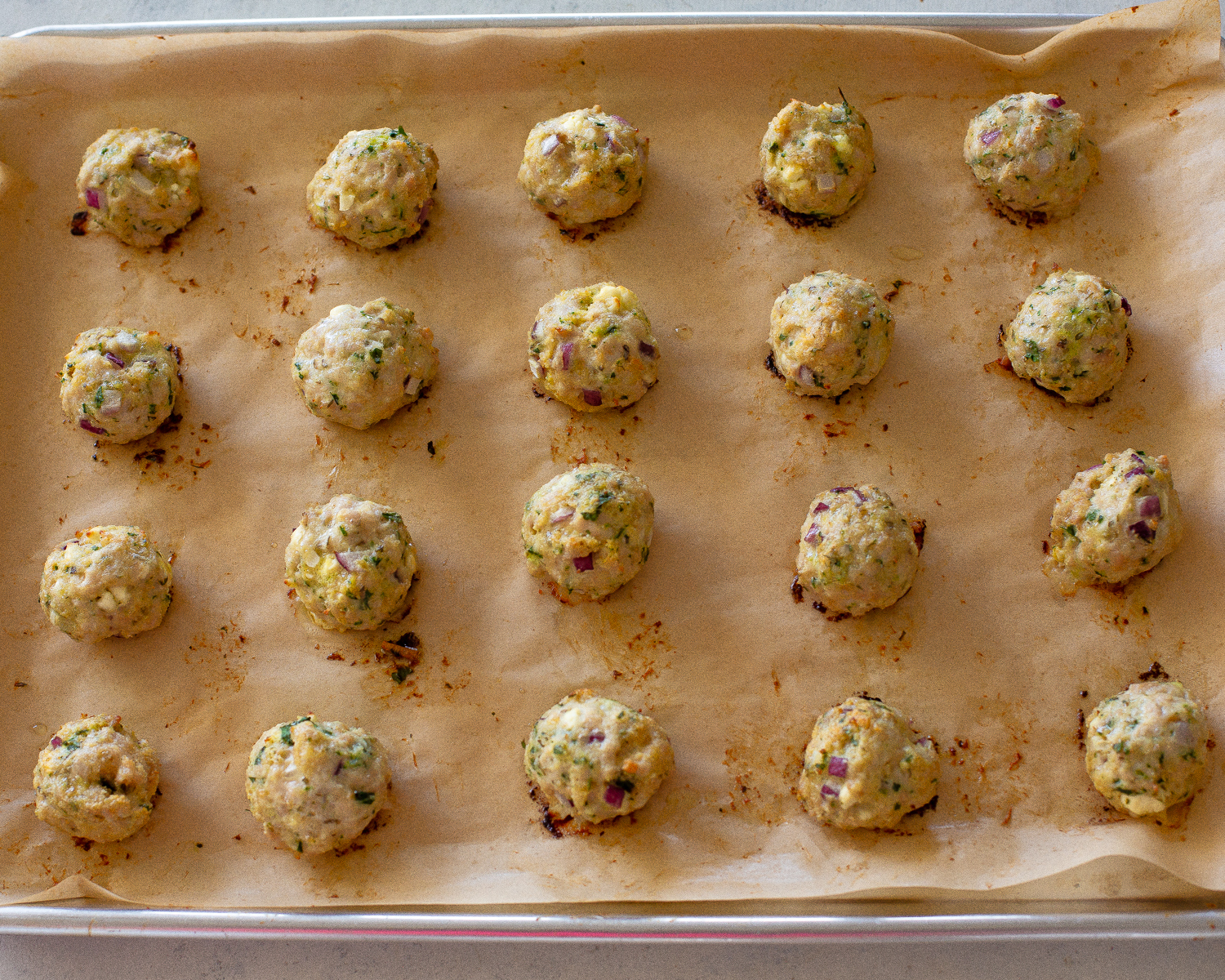 meatballs on the pan