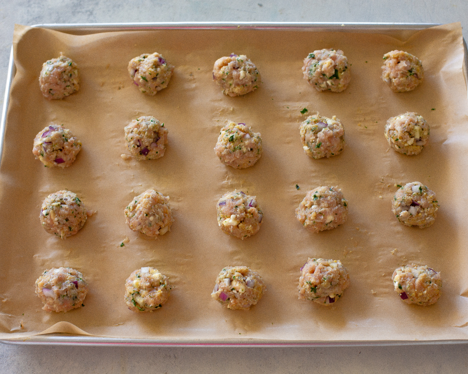 meatballs on the pan