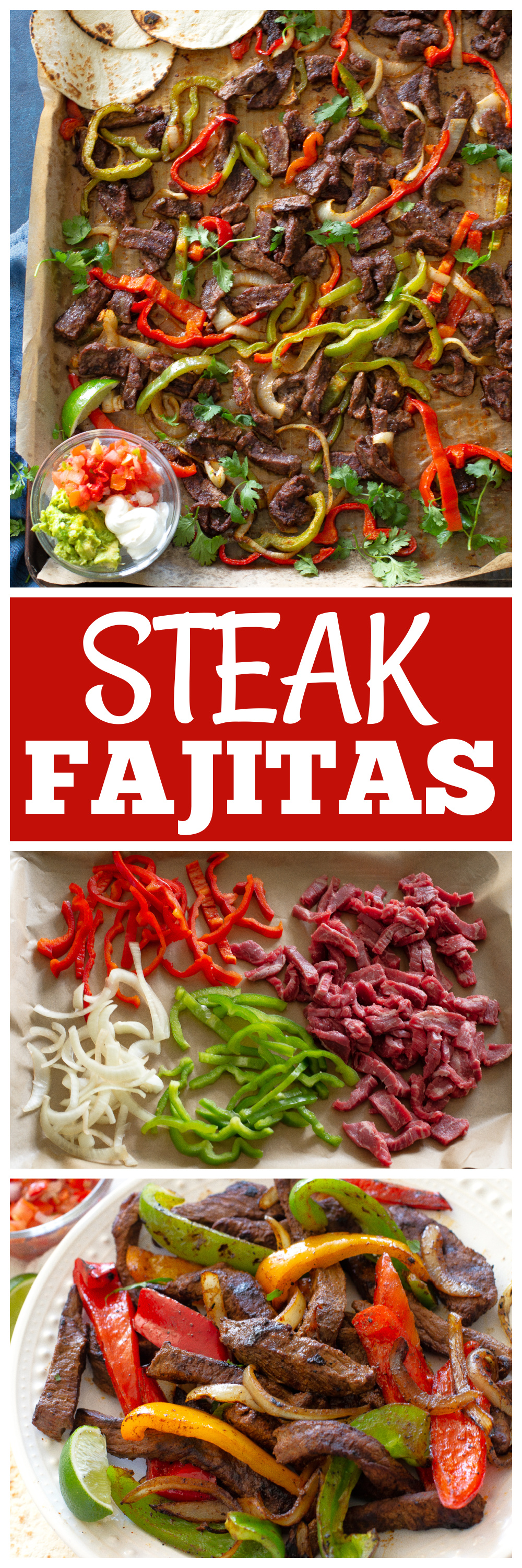 streak fajitas on a pan